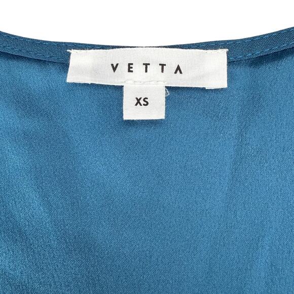 VETTA Convertible Azure Tie Crop Top Size XS Teal Blue Made In USA - Picture 3 of 7